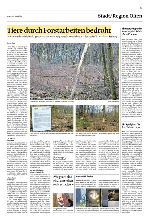 Tiere durch Forst Arbeiten bedrohtbild 01