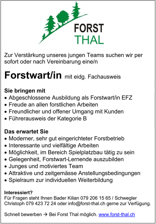 Stellenausschreibung Forst Thal Dez 2025 PNG